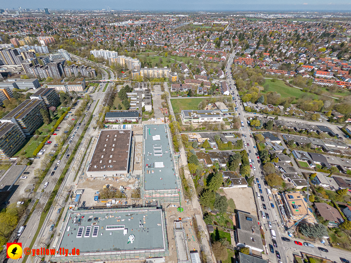 21.04.2023 - Luftbilder von der Baustelle Alexisquartier und Pandion Verde in Neuperlach